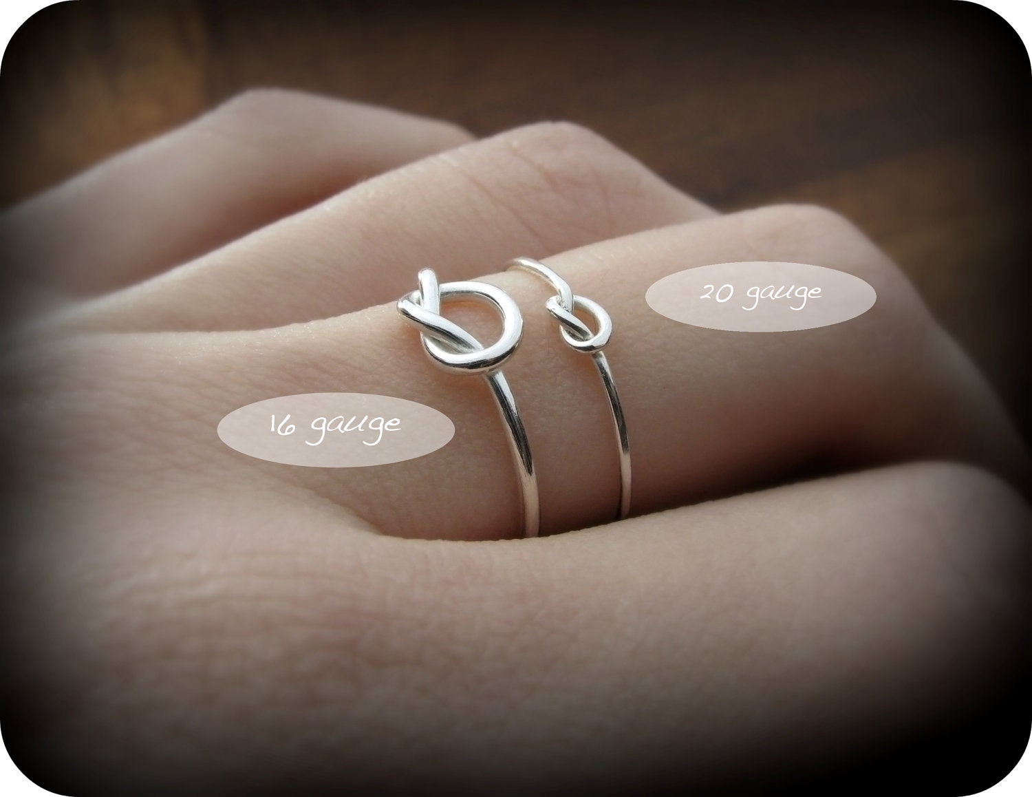Knot ring - 16 gauge recycled sterling silver ring