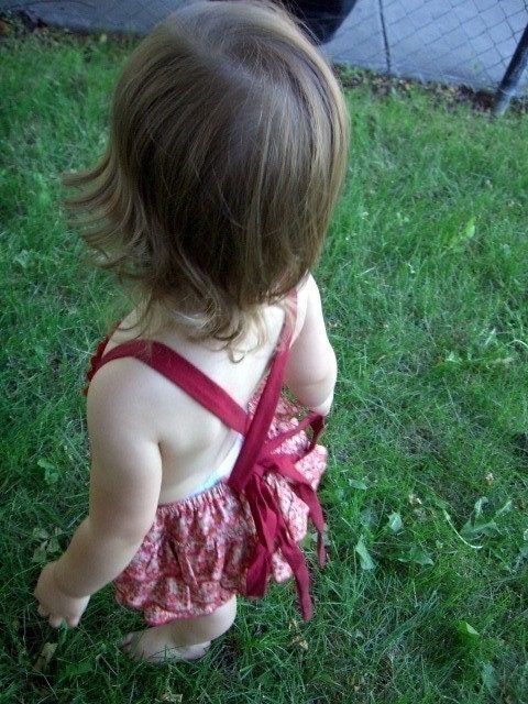 Girls Jumper - Baby todler -  Retro Ruffler - Blue and Red Polka Dots- Ruffler bums