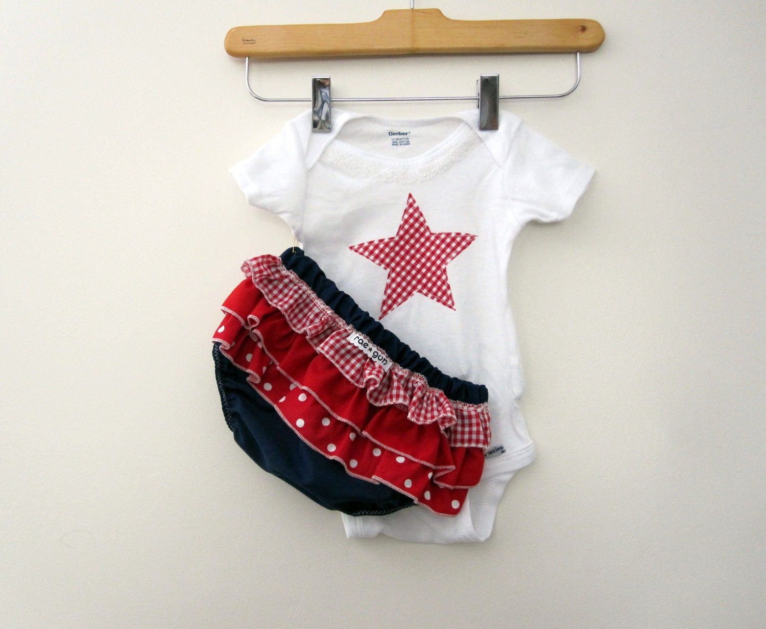Fourth of July Star - wrap around ruffle diaper covers gift set - Girl - Baby - Bloomers