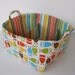 READY TO SHIP - Diaper Caddy - Fabric Organizer Storage Bin Basket  - with Dividers - Bermuda Owls