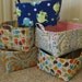 Diaper Caddy - Storage Container Organizer Bin Basket  - Corn Yellow and White Slub Chevron - Gray Lining