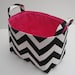 Fabric Organizer Bin Storage Container Basket - Black and White Chevron