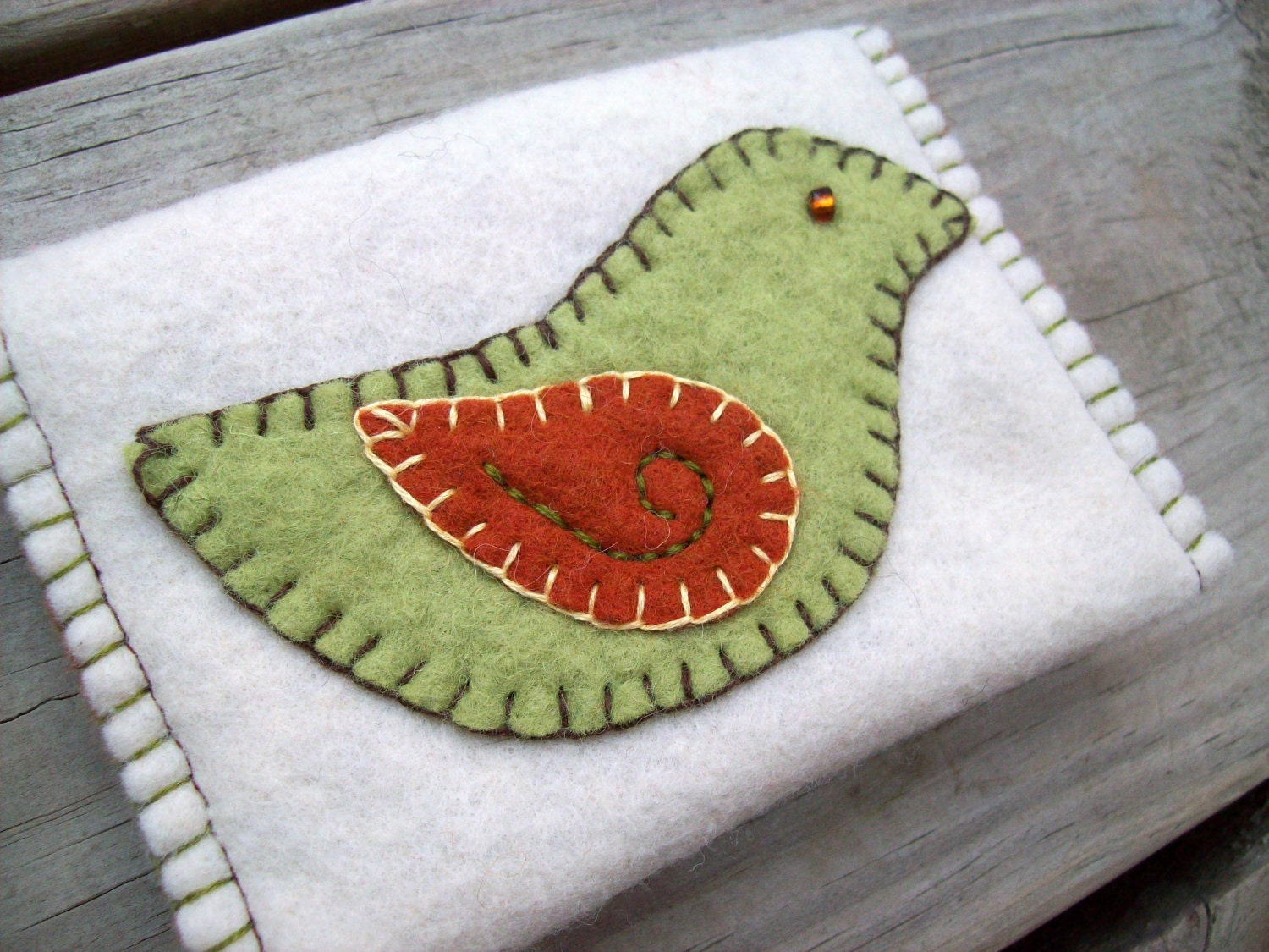 Little Green Bird Coin Purse - MADE TO ORDER