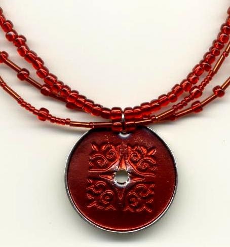 Burnt Red Multi-Strand Necklace set - Brigitte