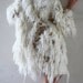 White and golden felt coat fur free kimono by vilte OOAK