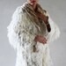 White and golden felt coat fur free kimono by vilte OOAK