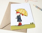 Postcard - Clara in the Rain - Single Card (Blank)