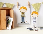 Colin Gift Set - Paper Doll, Dress Up Outfits, Postcard