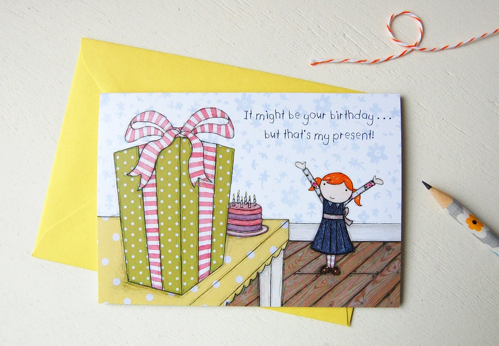 Birthday Card - Clara Loves Presents - Single Card (Blank)