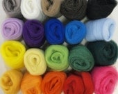 20 Colors Wool Roving Super Pack for Felting or Spinning