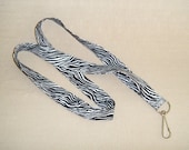 Zebra print - handmade fabric lanyard