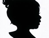 Custom Hand-cut Silhouette Portrait Profile Babies Children