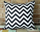 Decorative Pillows Cover - Black & White Chevron - 18 x 18 Accent Cushion - Home Decor - Nursery Decor - Dorm Decor