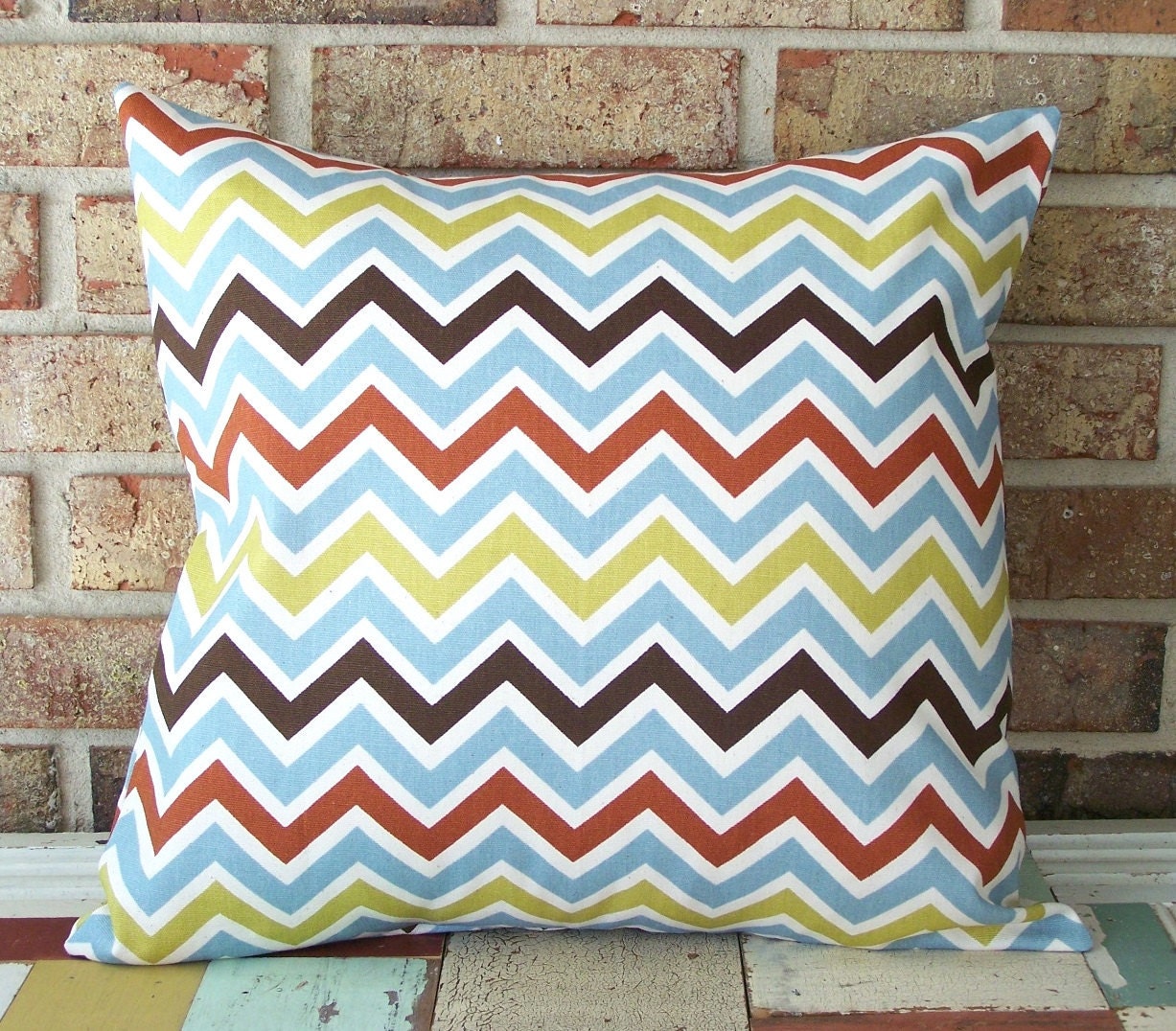 Decorative Pillow Covers - Chevron Missoni Inspired Village Natural - 18 x 18 - Baby Nursery Decor