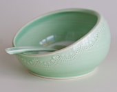 Salt Cellar and Spoon - Green