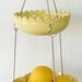 Set of 3 hanging bowls... in yellow with unmatchy edges.