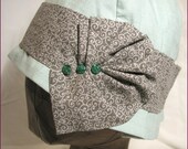 NVL Mint Green Linen Cloche 23 head PLUS SIZE