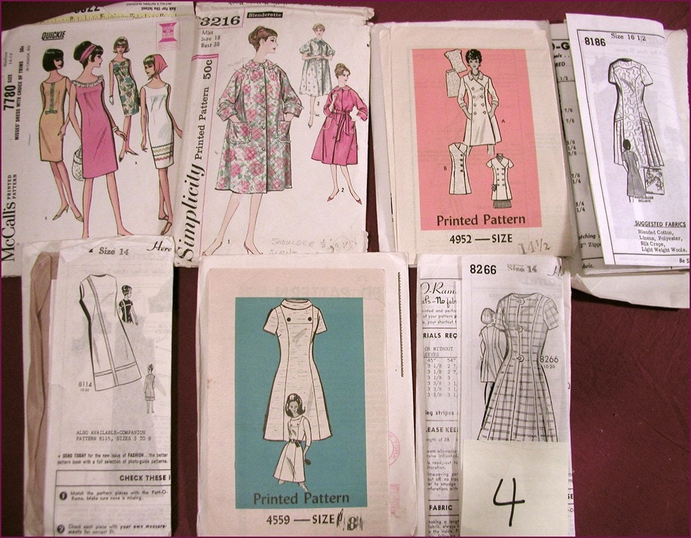 1960s 32-38 bust Straight dress mod set