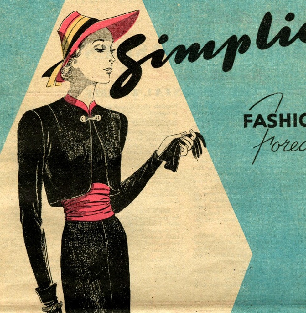 Simplicity Fashion Forecast February 1938 pattern booklet in PDF