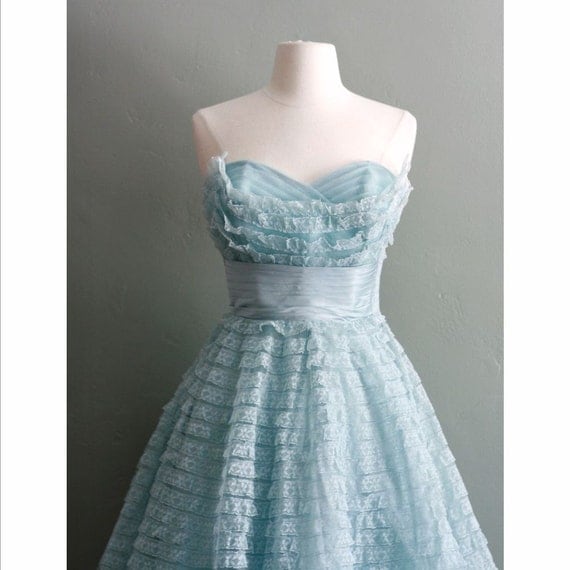 50s XS/S Powder Blue Peggy Sue Party GOWN
