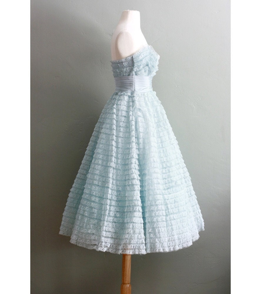 50s XS/S Powder Blue Peggy Sue Party GOWN