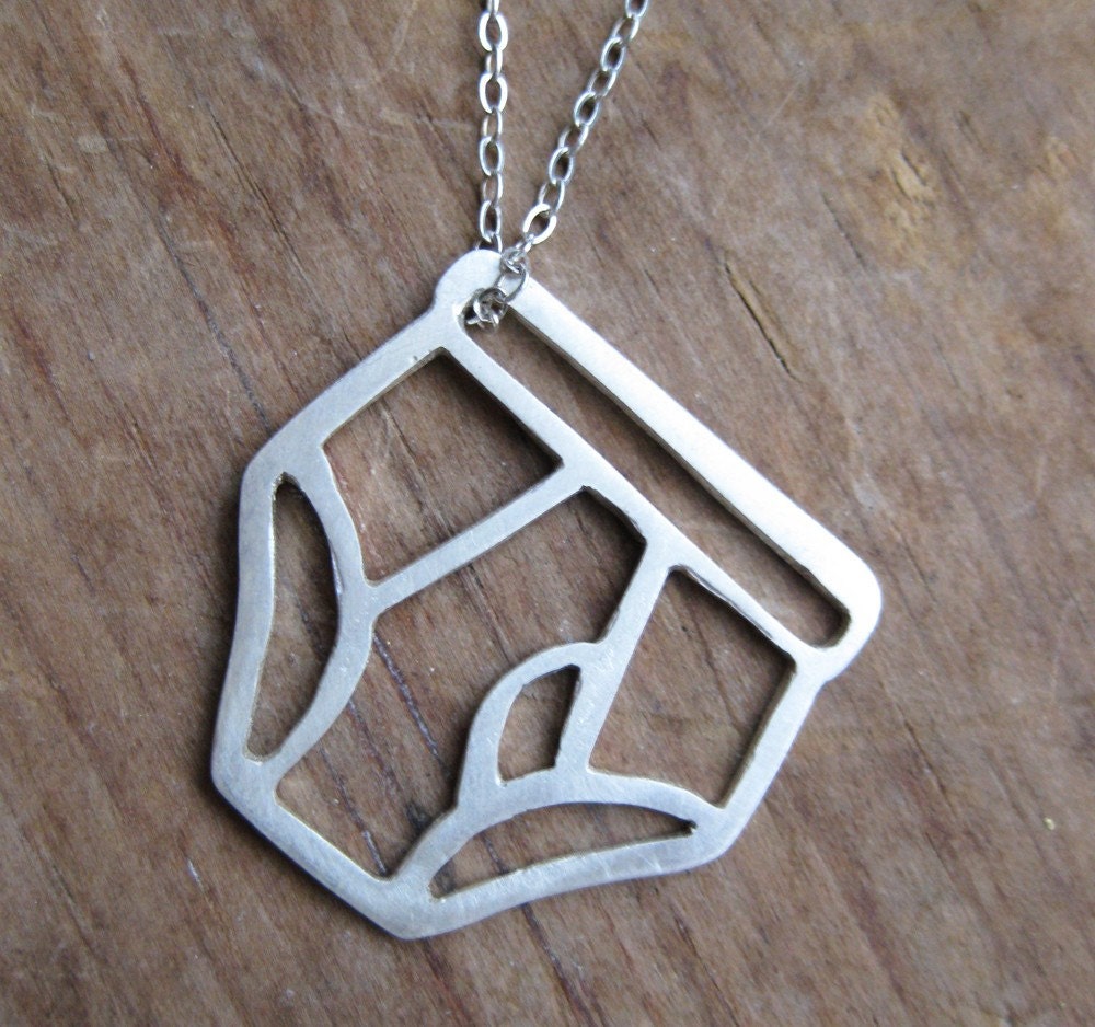 UNDERPANTS tighty whitey sterling necklace