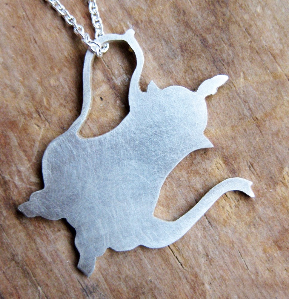 TEAPOT sterling silver silhouette necklace