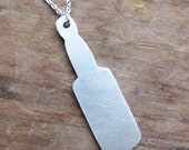 BEER BOTTLE sterling silhouette necklace