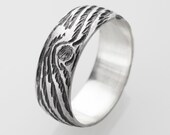 woodgrain ring DRIFTWOOD sterling custom size 7.75