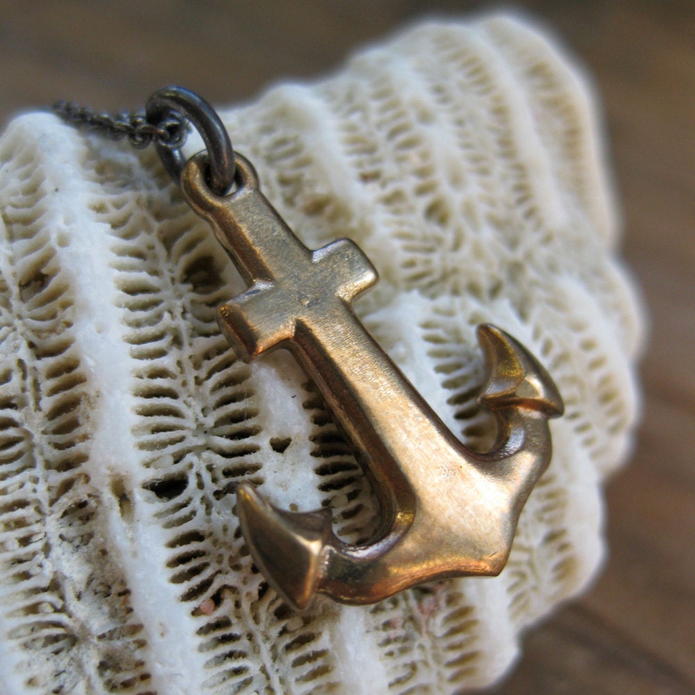 solid bronze ANCHOR necklace