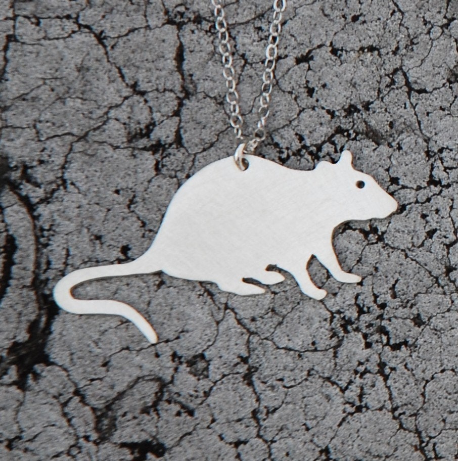 RAT urban pest sterling silver necklace