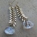 FISHBONE brass and HERKIMER earrings