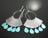 Argentium silver and copper oxdizided tribal earrings