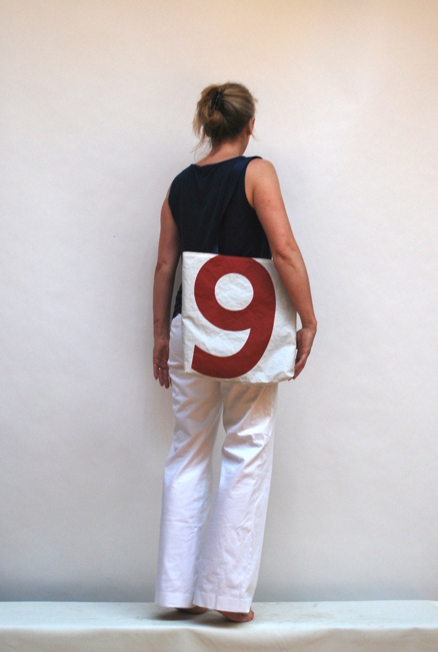 Reiter8 Recycled Sail Tote - Red Number 9