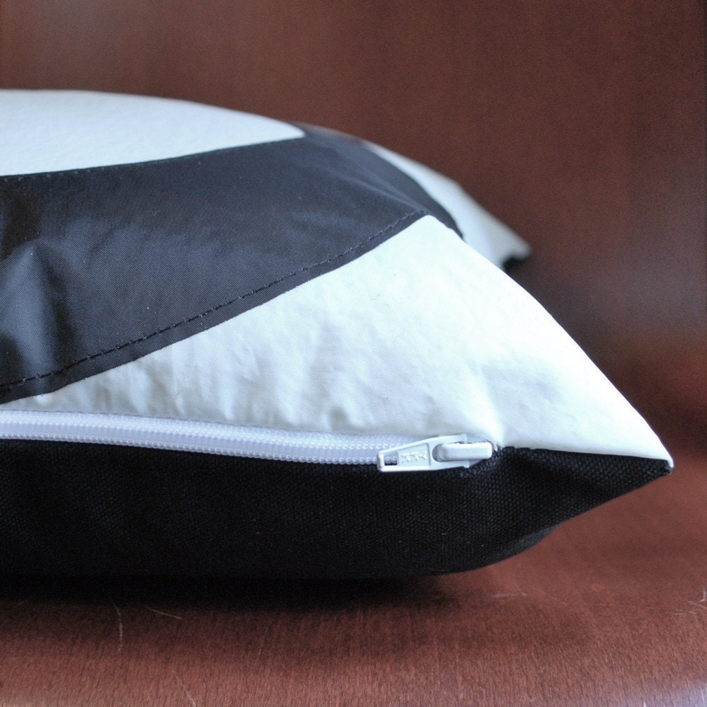 Recycled Sail Throw Pillow - Black number 5