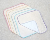 Two-Ply Organic Bamboo Stretch French Terry/Bamboo Velour Reusable Cloth Wipes (plain pack of 6)