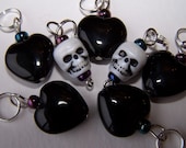Hand Made Stitch Markers -- Black Hearted Scoundrels