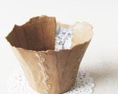 handmade paper bowl with wolf- papier mache bowl for organization and home decor