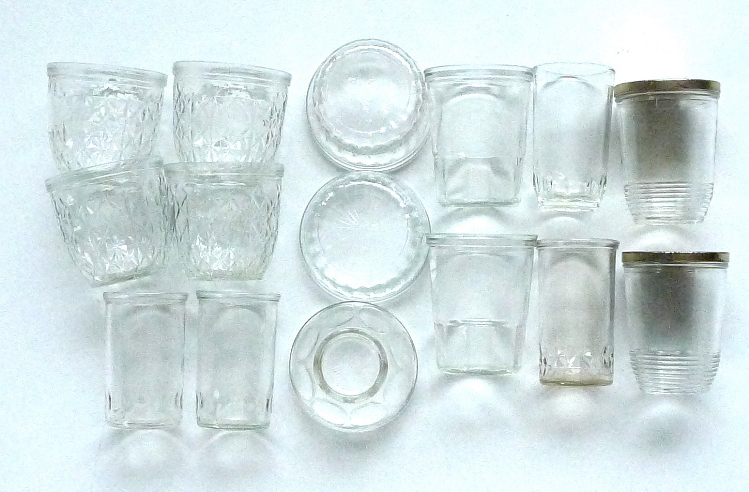 Vintage Jelly Jars Juice Glasses Variety of Fifteen