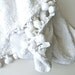 White Rose Petit Point Pom Pom Vintage Chenille Bedspread