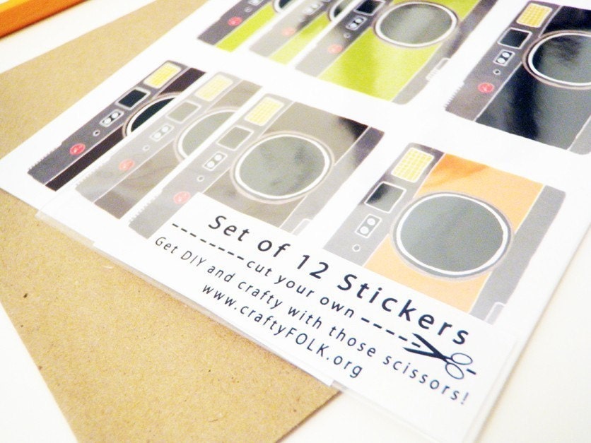 Set of 12 Camera Stickers