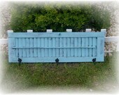 Upcycled Vintage Shutter Coat / Towel Rack - Shabby, Beach Cottage Decor