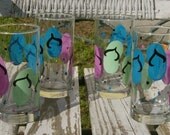Hand Painted FLIP FLOP Iced Tea Glasses - Summer Beach Kitchen Decor