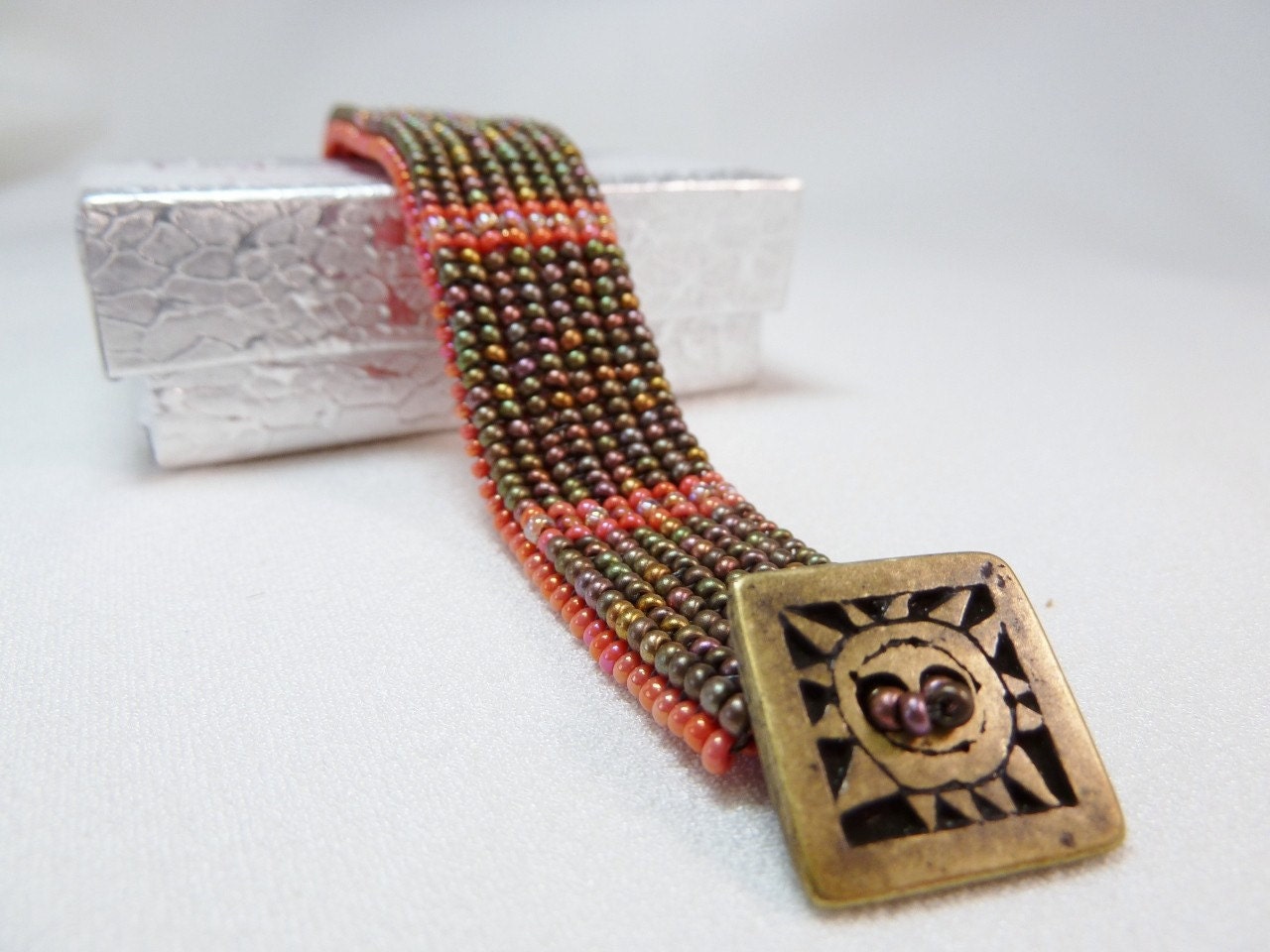 ON SALE - Great with a Tan Reversible Beadwoven Bracelet