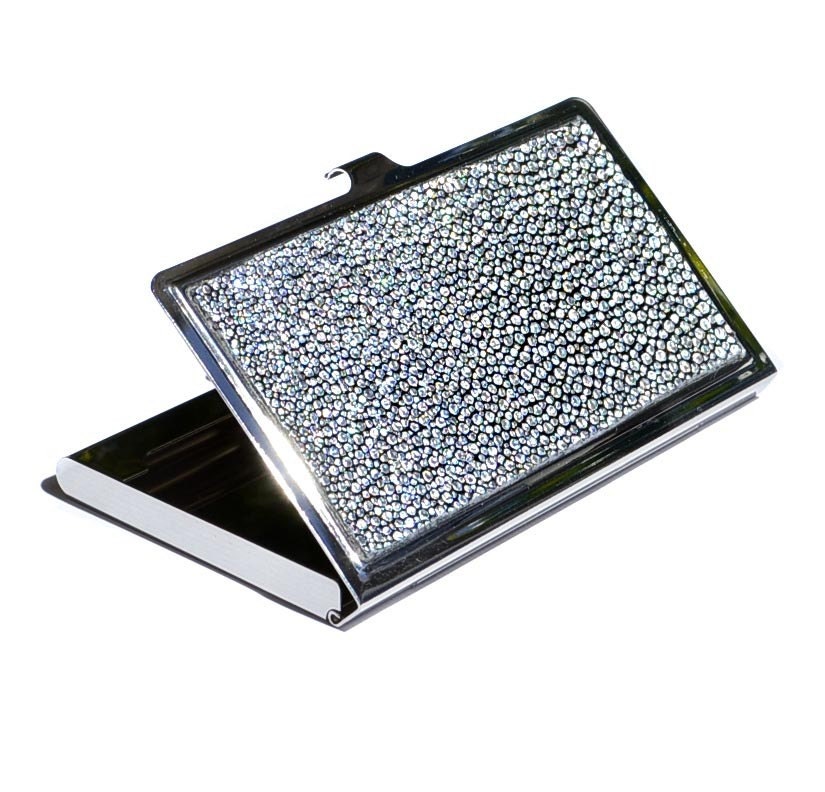 Stingray Business Card Case in Metallic Silver  - by UNEARTHED