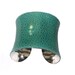 Polished Stingray Silver Lined Cuff in Aqua (Center Cut) - by UNEARTHED