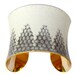 Snakeskin Cuff Bracelet - Gold Lined White Honeycomb Cathedral Cut by UNEARTHED