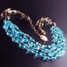 RESERVED - Statement, Bib Necklace with Swiss Blue Topaz, Smoky Quartz, and Pearl
