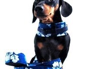 Eco Dog Harness - Renewable Hawaii Blue Cotton - Medium