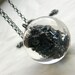 Resin Necklace with Carborundum. Silver